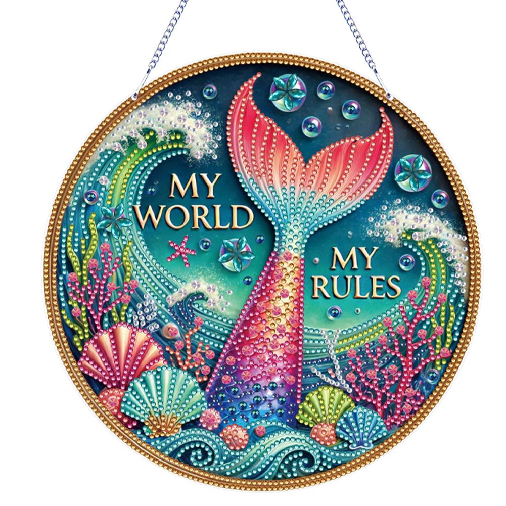 Diamond Painting Home Decor Double-Sided Printing 5D DIY Diamond Painting Dots Pendant Rhinestone Diamond Art Window Pendants