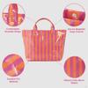 Beach Case PVC Stripe Work Tote for Vacation Errands Gym Traveling