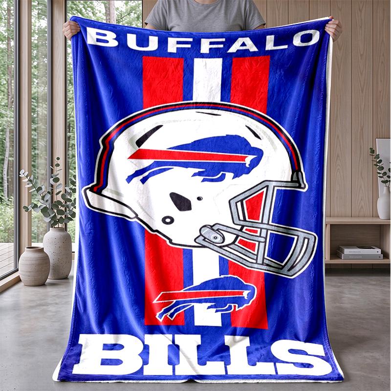 Buffalo Bills Beach Towel Flannel Fleece Blanket Cozy Warm Throw Blanket For Couch Bed Travel All Season Use