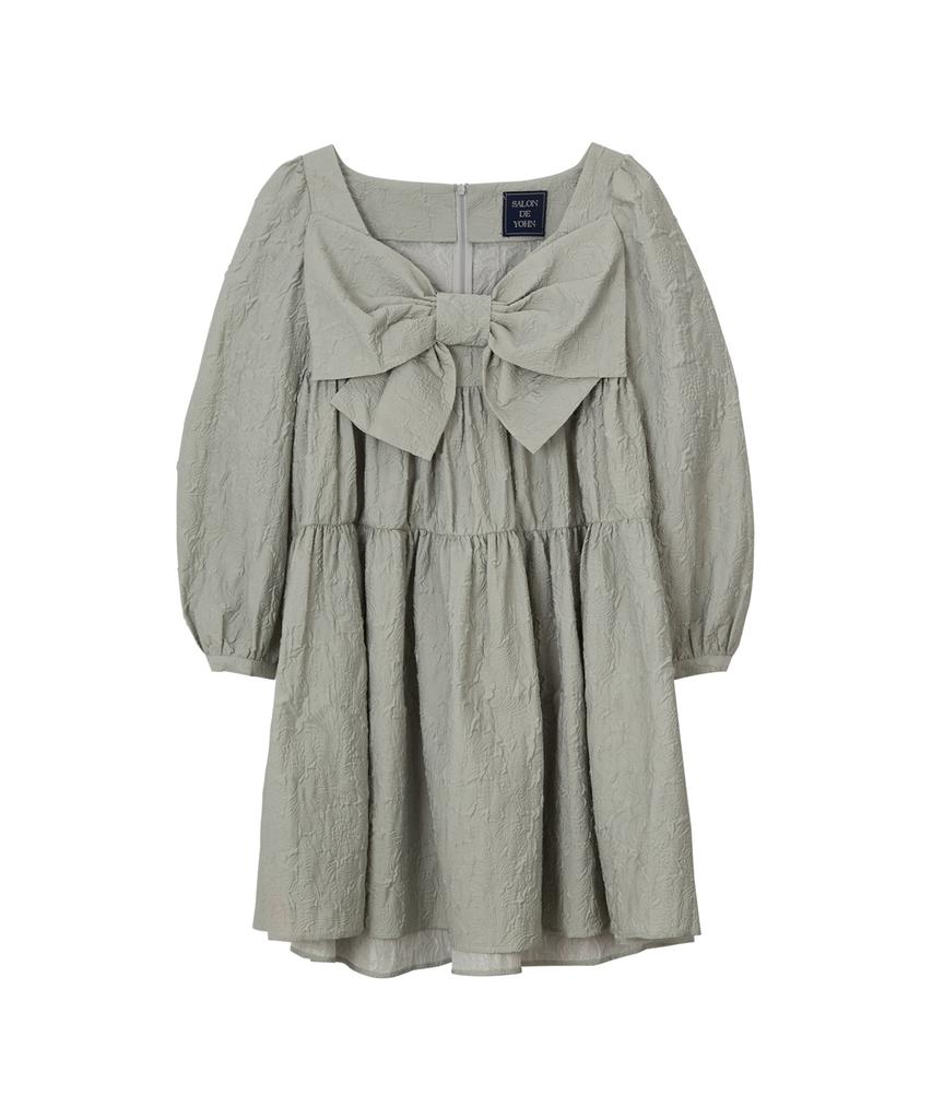 Salon De Yon Ribbon Point Mini Dress_ Green