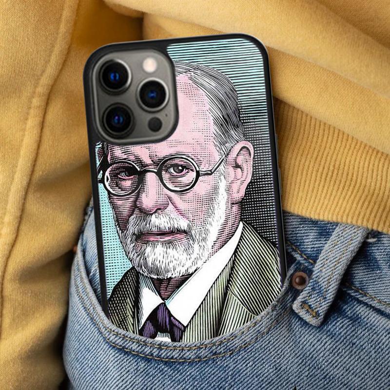 Sigmund Freud Soft Phone Case for iPhone 17 Air 16e Pro max 15 Pro 13 14 Plus 11 12 MagSafe Magnetic Coque
