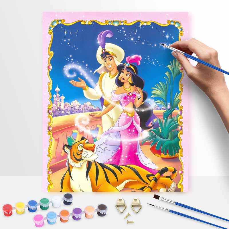 Disney Аладдин Жасмин DIY Масляная Живопись Арт Набор для Рисования Домашний Декор Стены Ручная Работа Подарок для Романтической Пары Любителей Живописи Арт-Проект
