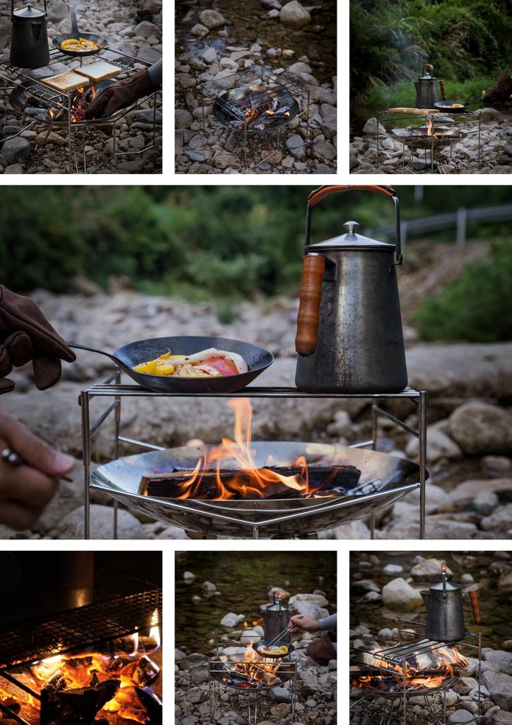 CAMPING MOON Fire Disc Stand, Campfire Pit, Camping Trivet, for Coleman 45cm Campfire Pit, FT-303-HJ