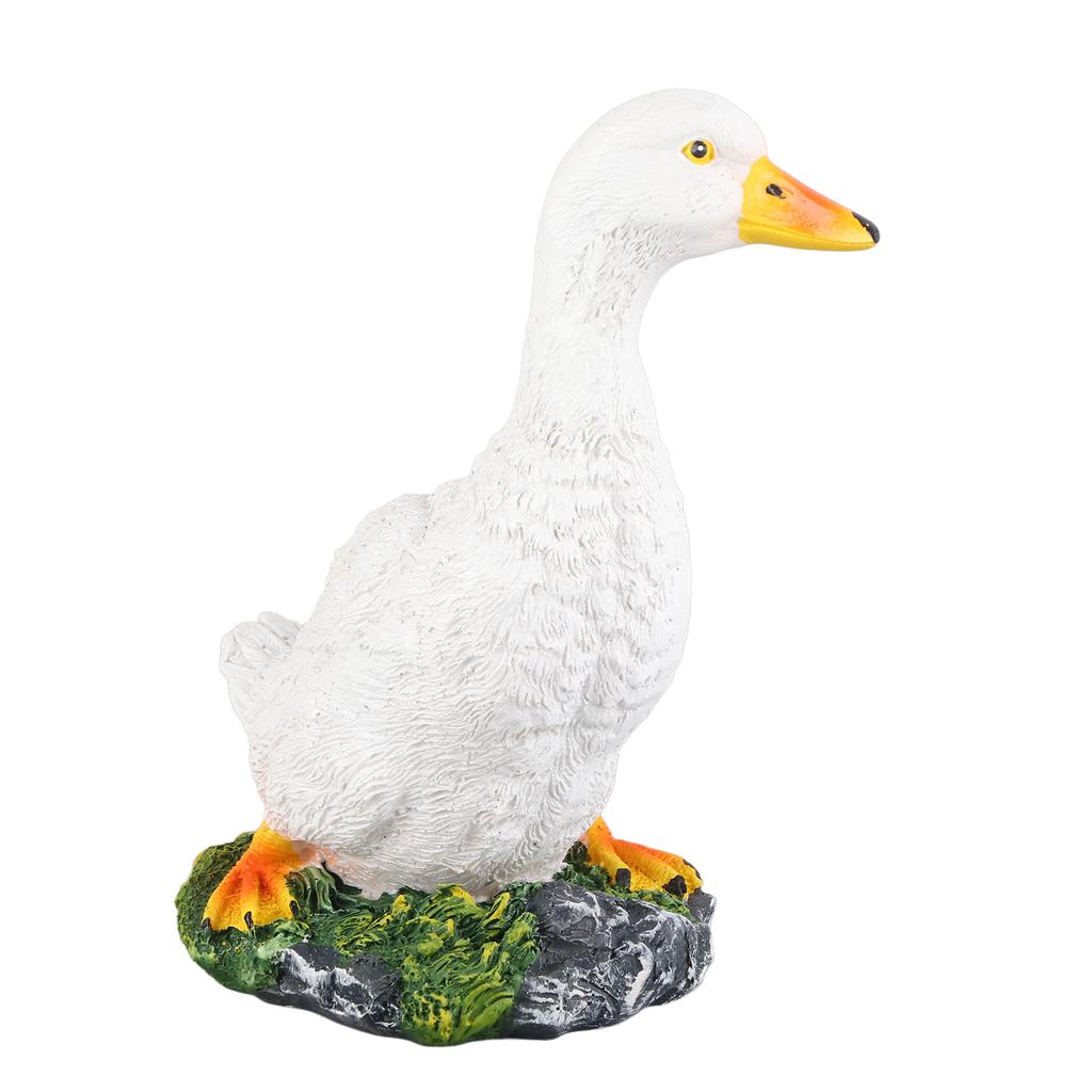 Outdoor Simulation White Duck Statue Landscape Sculpture Courtyard Garden Decoration