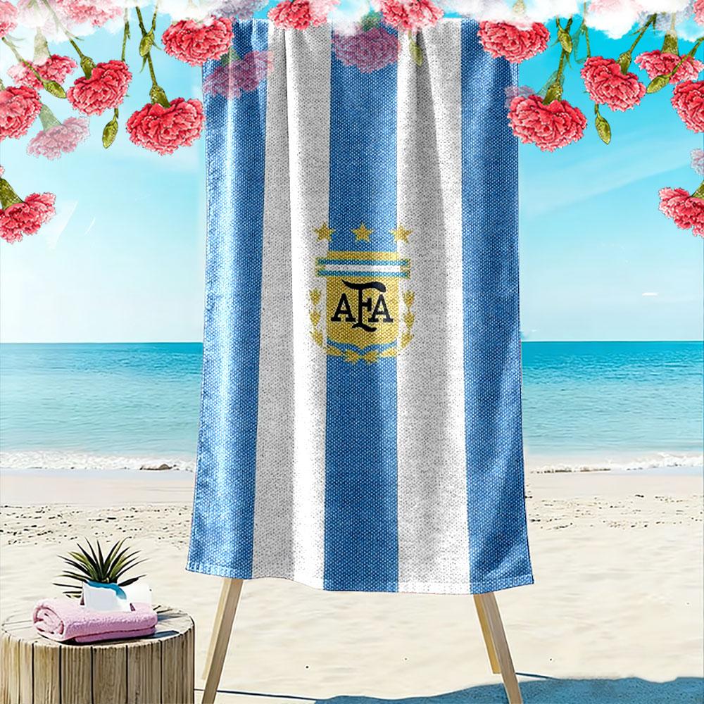 Argentina Flag Striped Towel Beach Towel Quick-drying for Travel Outdoor Sports Jogging Beach and Swimming