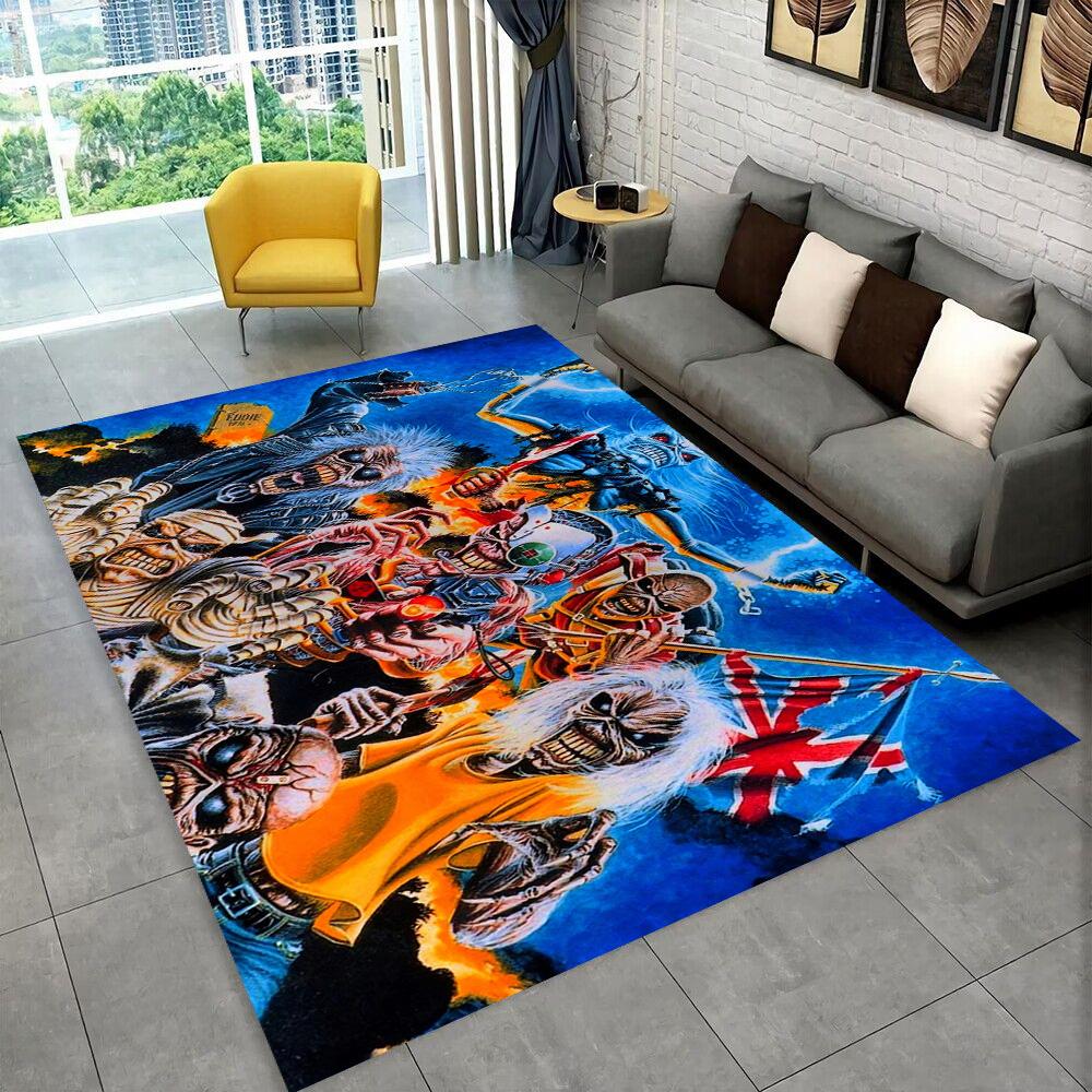 3D I-Iron-M-Maidens Metal Music Rug Carpet for Living Room Bedroom Decor,kids Play Non-slip Decoration for Sofa Doormat Gift