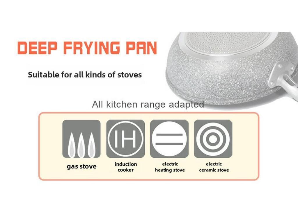 Сковорода из японского медицинского камня с антипригарным покрытием: 24 см бытового и 28 см коммерческого размера