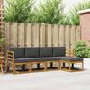 Outdoor Sofa Set with Cushions 5 pcs Natural and Anthracite