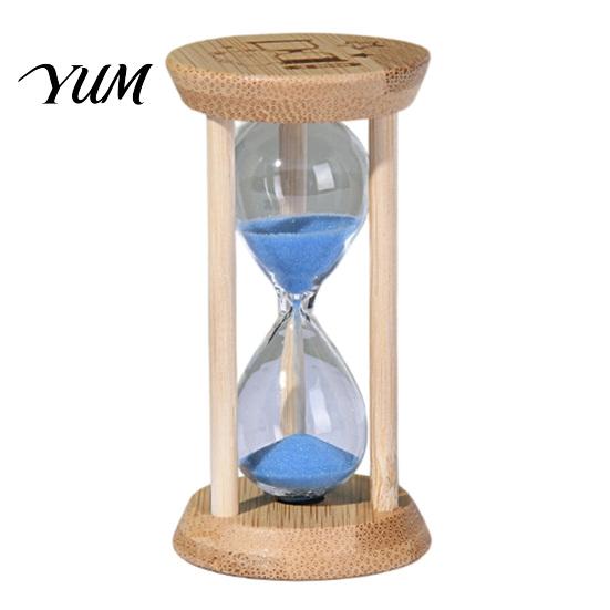 Rustic Style Sand Timer 1/3/5 Minute Glass Hourglass with Wooden Stand, Modern Decorative Sandglass Timer, Drop Shape Office Desk Ornament Glow in The