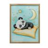 Poster Cute Panda Sleeping On Orange Pillow Poster Cute Panda Sleeping On Orange Pillow, 40X50 Cm, Gold Aluminum Frame, Matte Paper 23