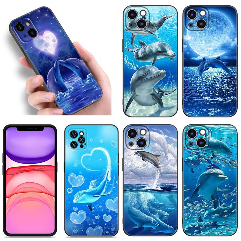 Marine Dolphin Phone Case For iPhone Samsung Galaxy Redmi Xiaomi Oppo OnePlus Note S A 7 8 9 10 11 12 13 14 20 21 22 23 53 54 Pro Max Ultra TPU Soft