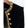 2024 New Spring Autumn Women's Jacket Fashion Outerwear Sequin Gold Buttons Velvet Jackets for Ladies Long Sleeves Short Cardigans