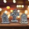 Resin Tombstone Decorations, 3 Headstones For Spooky Cemetery Decorations Outdoor Meadow And Yard Decorations, Versatile And Attractive