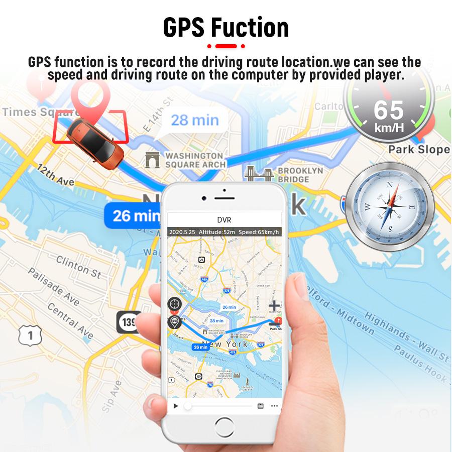 4K WIFI GPS видеорегистратор передний и задний двойной объектив беспроводной видеорегистратор для автомобилей циклическая запись парковочный монитор автомобильные аксессуары