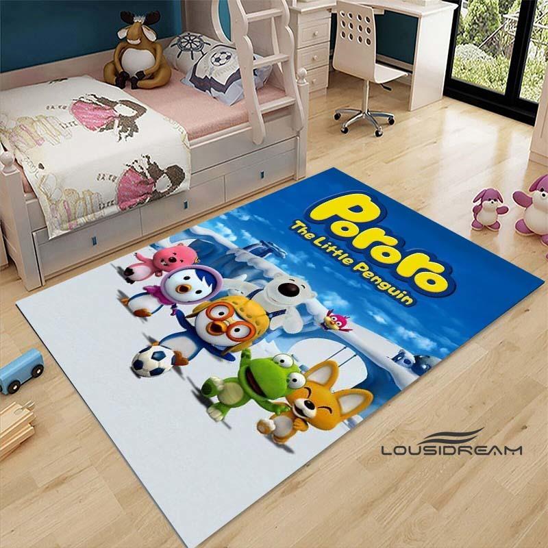 2026Cartoon P-Pororo-Park Pattern Carpets 15 Sizes Living Room Bedroom Bedside Floor Mat Area Rug Kid's Room Play Mat Home Decor