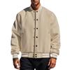 2024 Men's Jacquard Baseball Cardigan – Single-Breasted, Casual Solid Color Jacket for Spring & Autumn