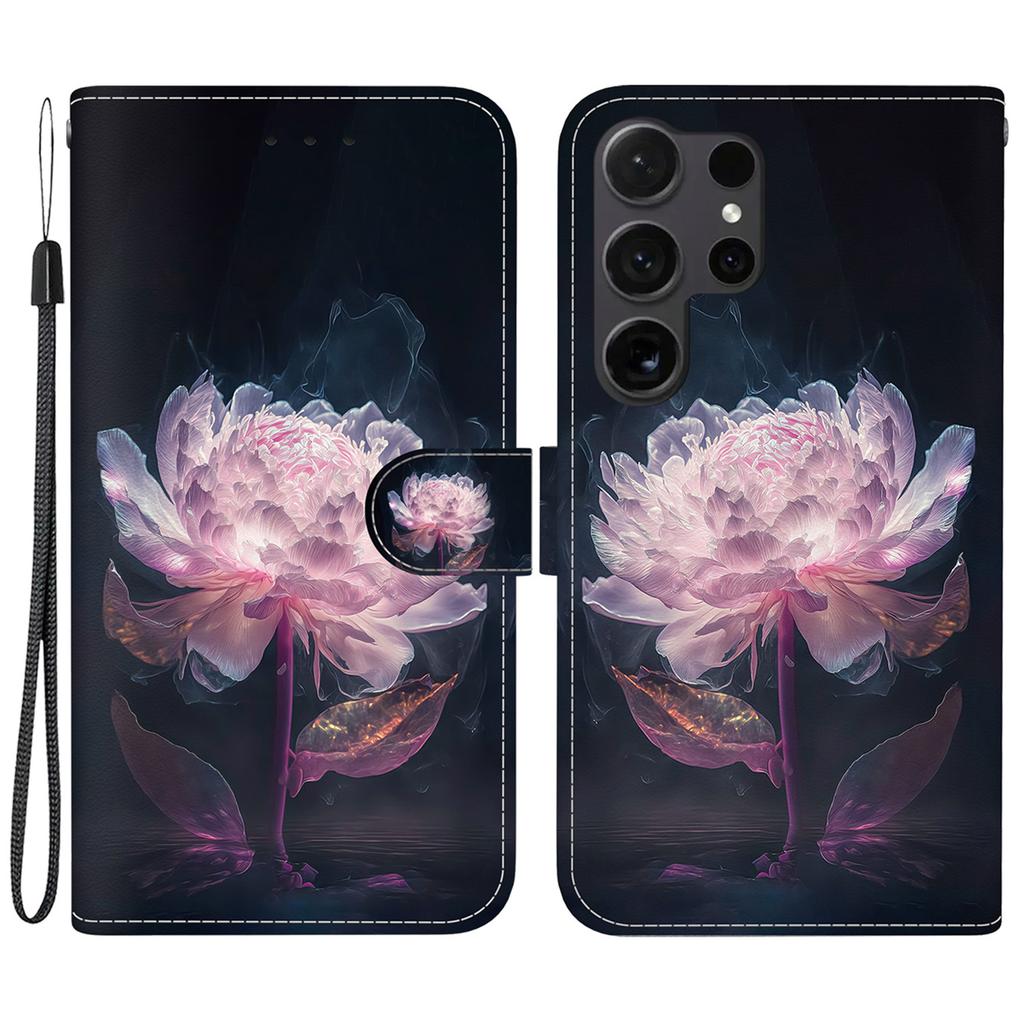 For Samsung Galaxy S26 Ultra Wallet Phone Case Anti-Drop Pattern Printing Leather Flip Cover with Strap