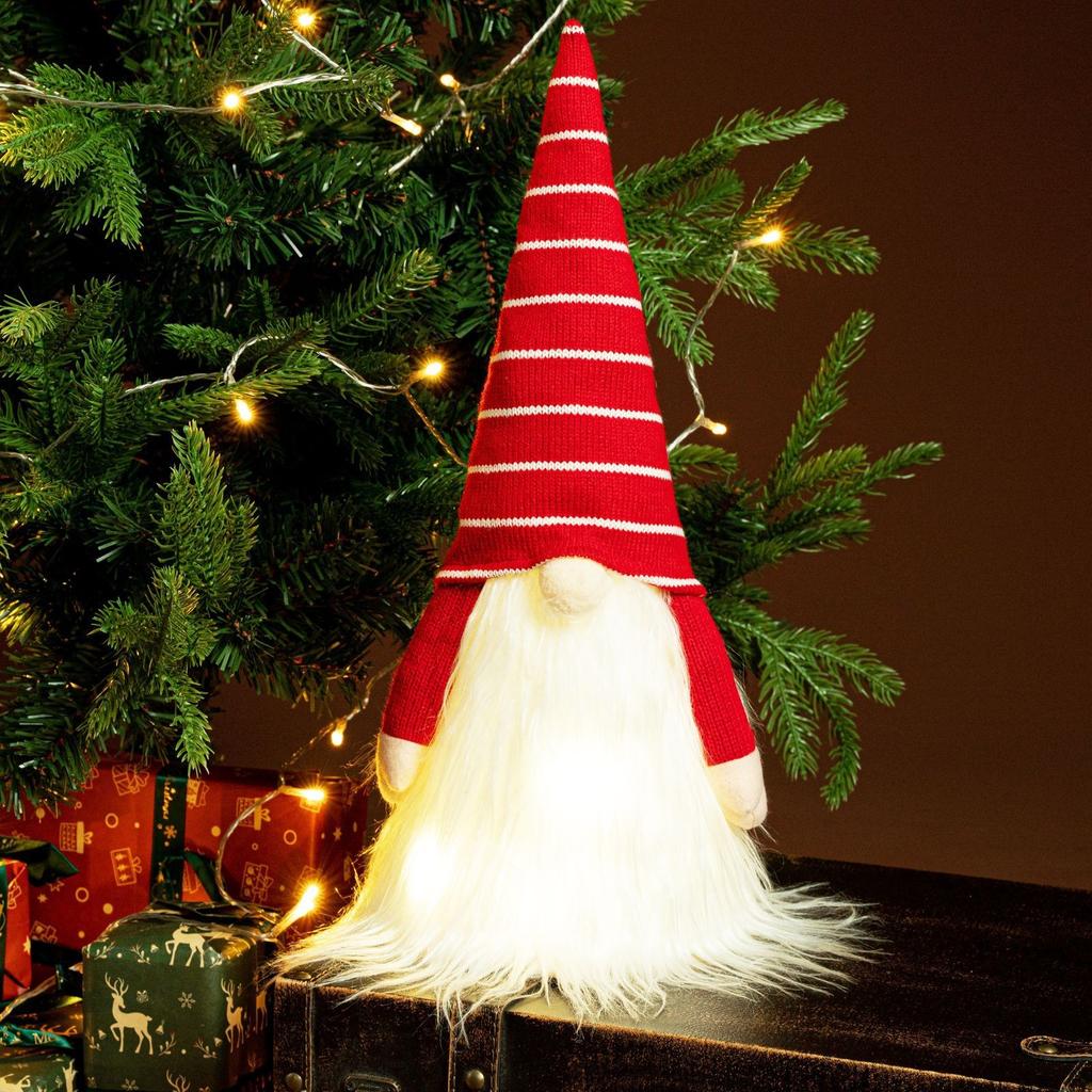 Christmas Luminous Faceless Old Man Doll Window Doll Knitted Hat With Light Goblin Christmas Ornaments