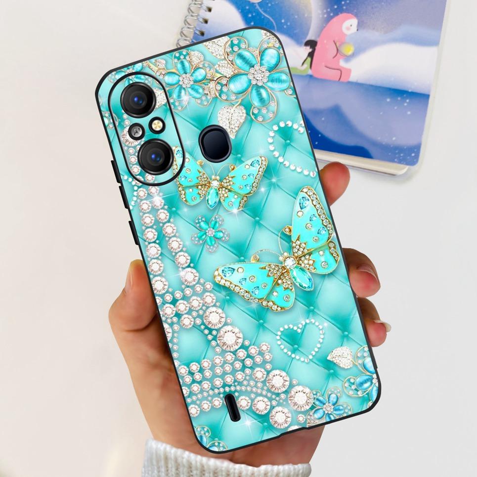 For ITEL A58 ITEL A49 Back Cover Jelly Stylish Beauty Pattern Printed Phone Case For ItelA48 A 49 Soft Black Matte Silicone Etui