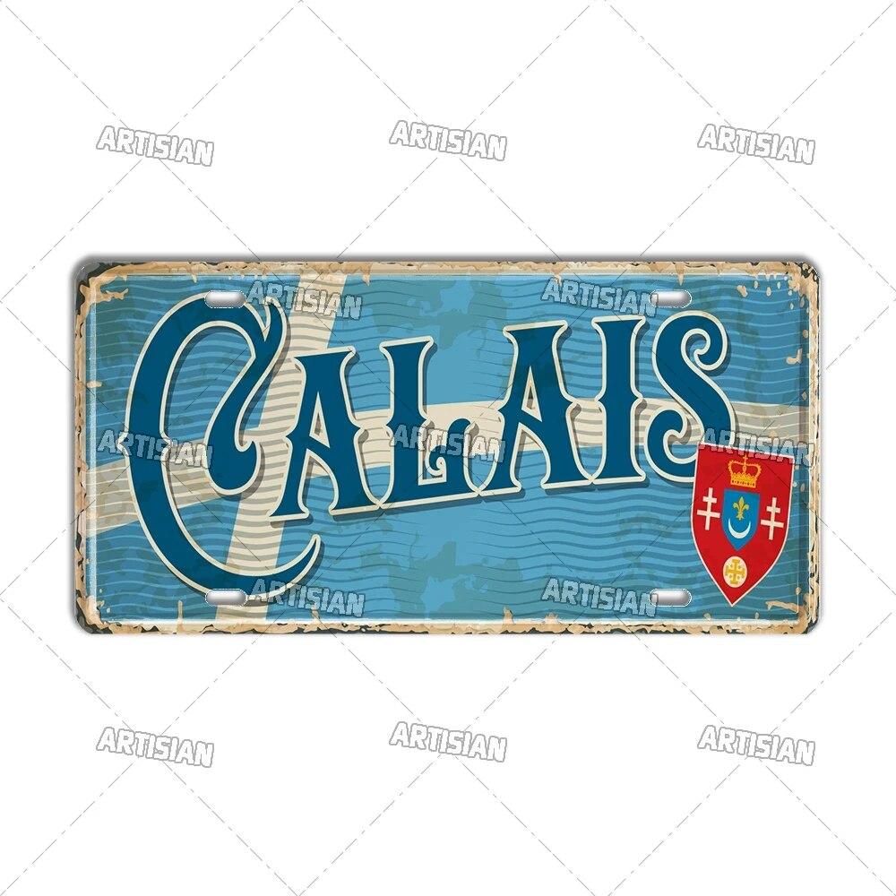 Artisian France Province Ctiy Metal Sign Landmark License Plate Travel Car Plate Decorative Tin Plaque Wall Decor Garage Bar Pub