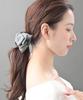 VINGTAINE Volume Satin Ribbon Hair Clip Elegant Daily Office Hair Clip Hair Accessory Gray - - H-1004-GY-