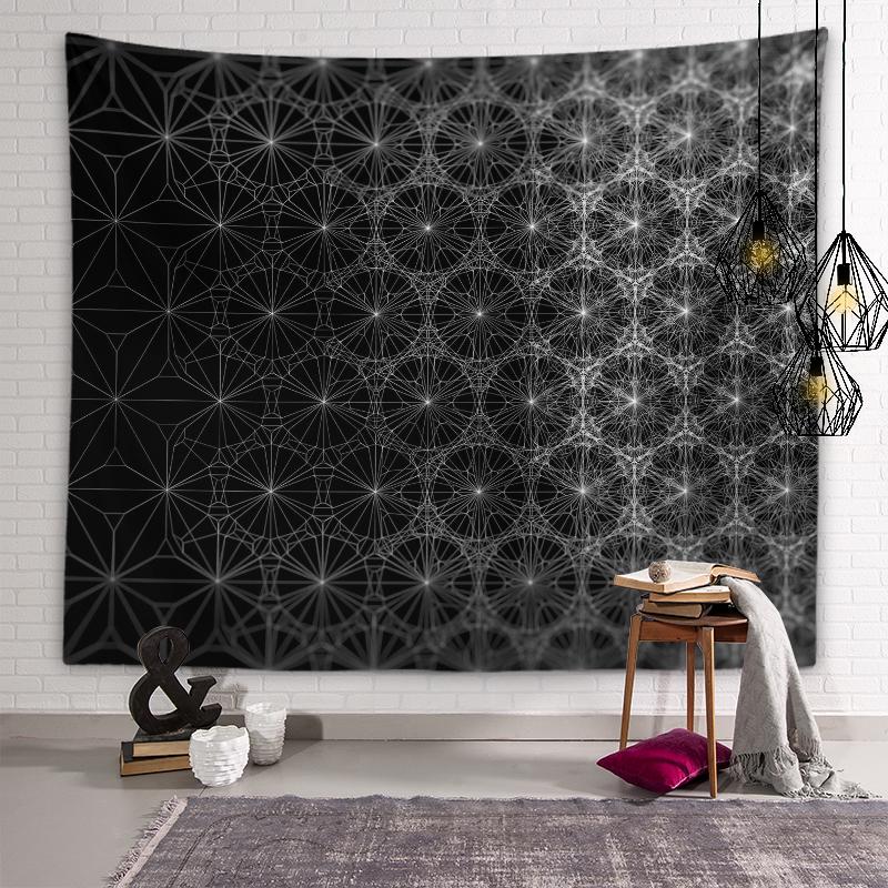Индивидуальный красочный гобелен с котом, психоделический геометрический мандала, настенный художественный гобелен, хиппи, богемный гобелен, домашний декор для комнаты