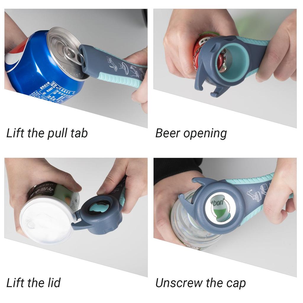MAEXUS Can Opener and Bottle Opener Set Ideal for the Elderly and Those with Weak Hands Includes Rubber Pad Bottle Opener and Wine Cap Opener
