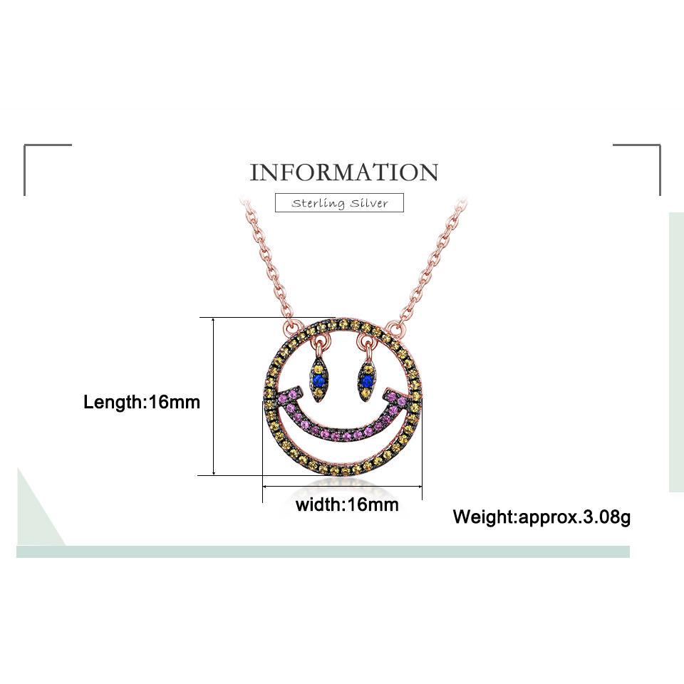 Umcho Ожерелье с эмодзи, разноцветная радужная цепочка со смайликом, однотонное ожерелье из стерлингового серебра 925 пробы для женщин, подарок на день рождения, ювелирные изделия