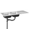 Vidaxl Zlew Kuchenny Dwukomorowy, Srebrny, 1200X600X155 Mm, Stal