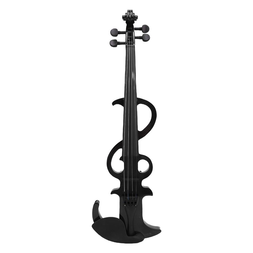 Electric Violin Kit 4 4 Black Solid Wood Beginner Electronic Violin with Bow Earphone Connection Cable Storage Box
