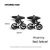 Bicycle racer gold-plated cufflinks, black stainless steel cuffs, men's shirt button accessories, business formal wear