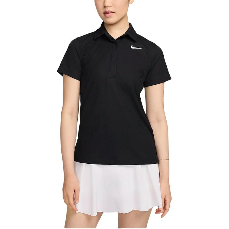 Nike Женские рубашки-поло Черный воротник-поло Умеренный прямой крой FD5496-010