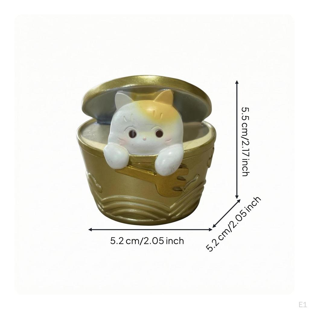 Cat Can Ornament Toned Feline Mug Figurine Embossed Home Decor Item