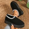 Fashion Autumn and Winter Warm Snow Boots for Women 2025 Fleece Large Cotton Shoes Versatile Platform Bread Cotton Boots