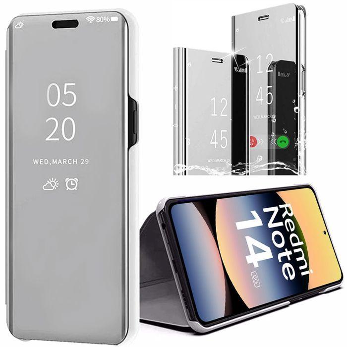 Coque de protection - E.F.CONNECTION - Pour Xiaomi Redmi Note 14 5G - Antichoc - Effet Miroir - Argenté