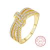 Exquisite 18K Gold Knotted with Openwork Curves Couple Ring for Women Sterling Silver Valentine's Day Gift Jewelry Sterling Silver Rings for Women