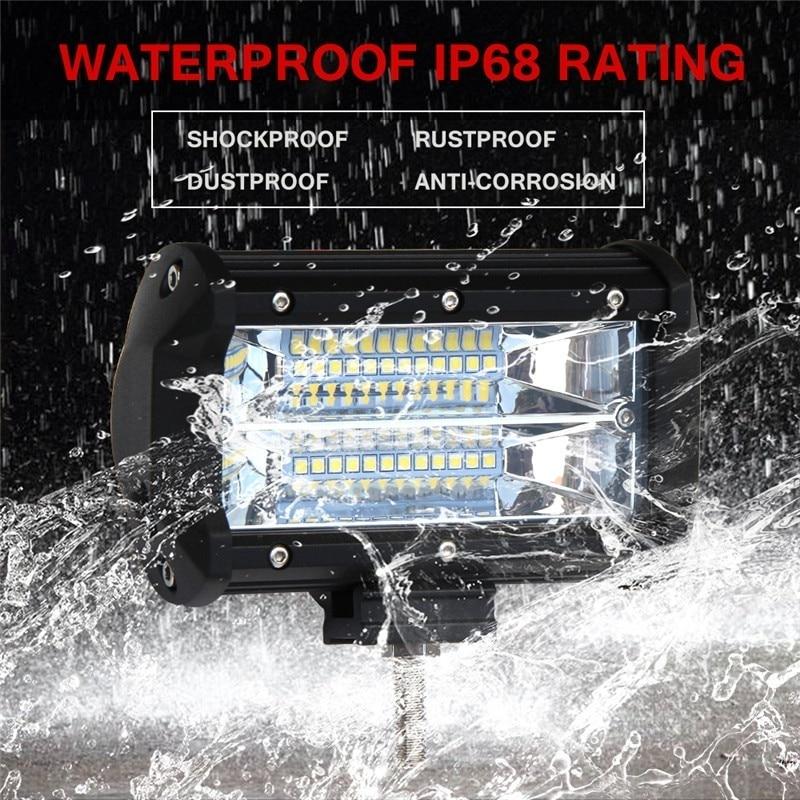 72W Off Road LED Bar Spot Led Beam Daytime Running Light Fog Lamp Work Light LED Headlights