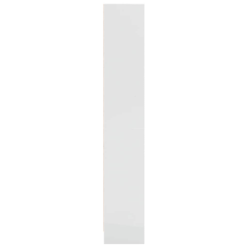 Regał, Biały, Połysk, 60X24X143 Cm, Materiał Drewnopochodny