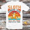 230 Gsm 100% Cotton Sloth Running Team Sport Gym T Shirt Vintage Retro Gift Mens Womens Unisex Cartoon Anime Top Tee B1261