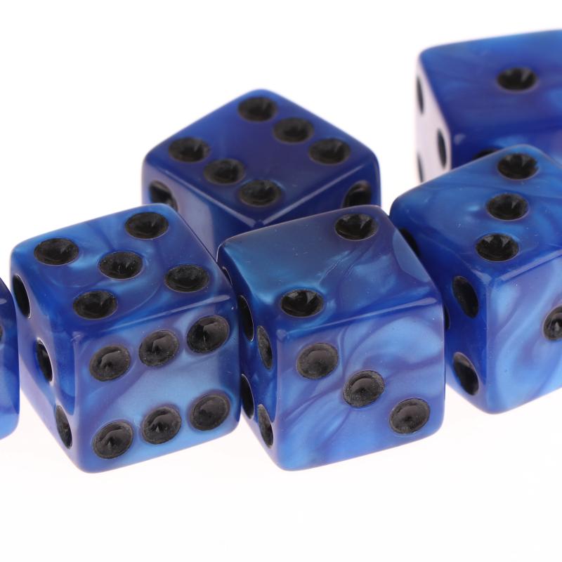 Шестигранные игровые кости 16 мм акриловый набор кубиков D6 для D&D, RPG, настольной игры или обучения математике, кости с эффектом авантюрина
