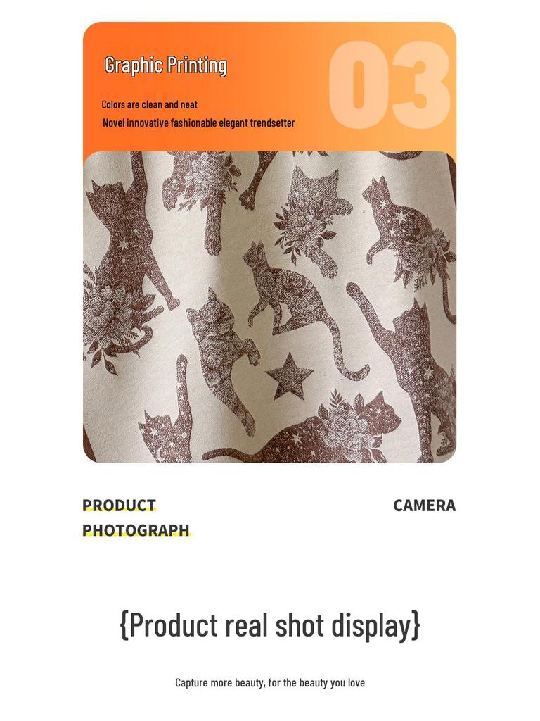 Autumn/Winter Double-Sided Imitation Cashmere Scarf with Cat Silhouette and Starry Sky Design