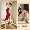 Sex underwear cheongsam dark flower straps temptation tight sexy hollow slit suit