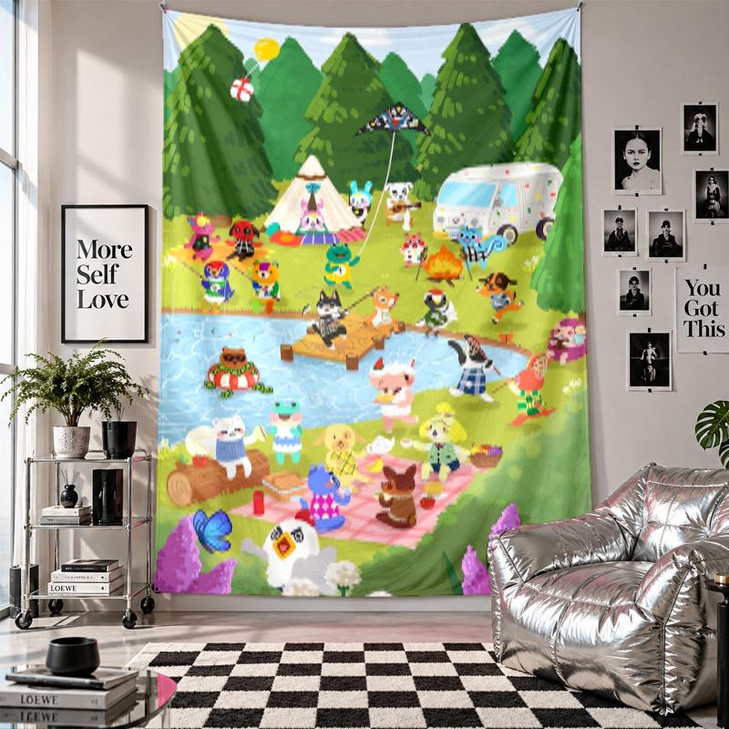Wall TapestryAnimal Crossing Art Hanging Cloth Decorative Background Cover for Room Decoration