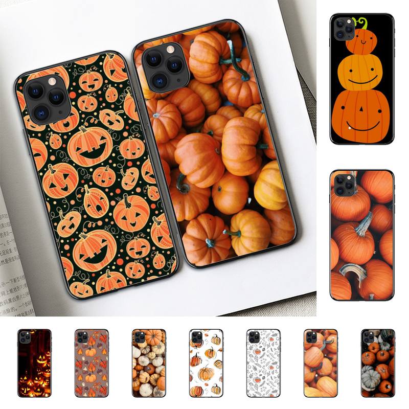 Pumpkin happy autumn fall leaves Phone Case for iphone 13 8 7 6 6S Plus X 5S SE 2020 XR 11 12 mini pro XS MAX