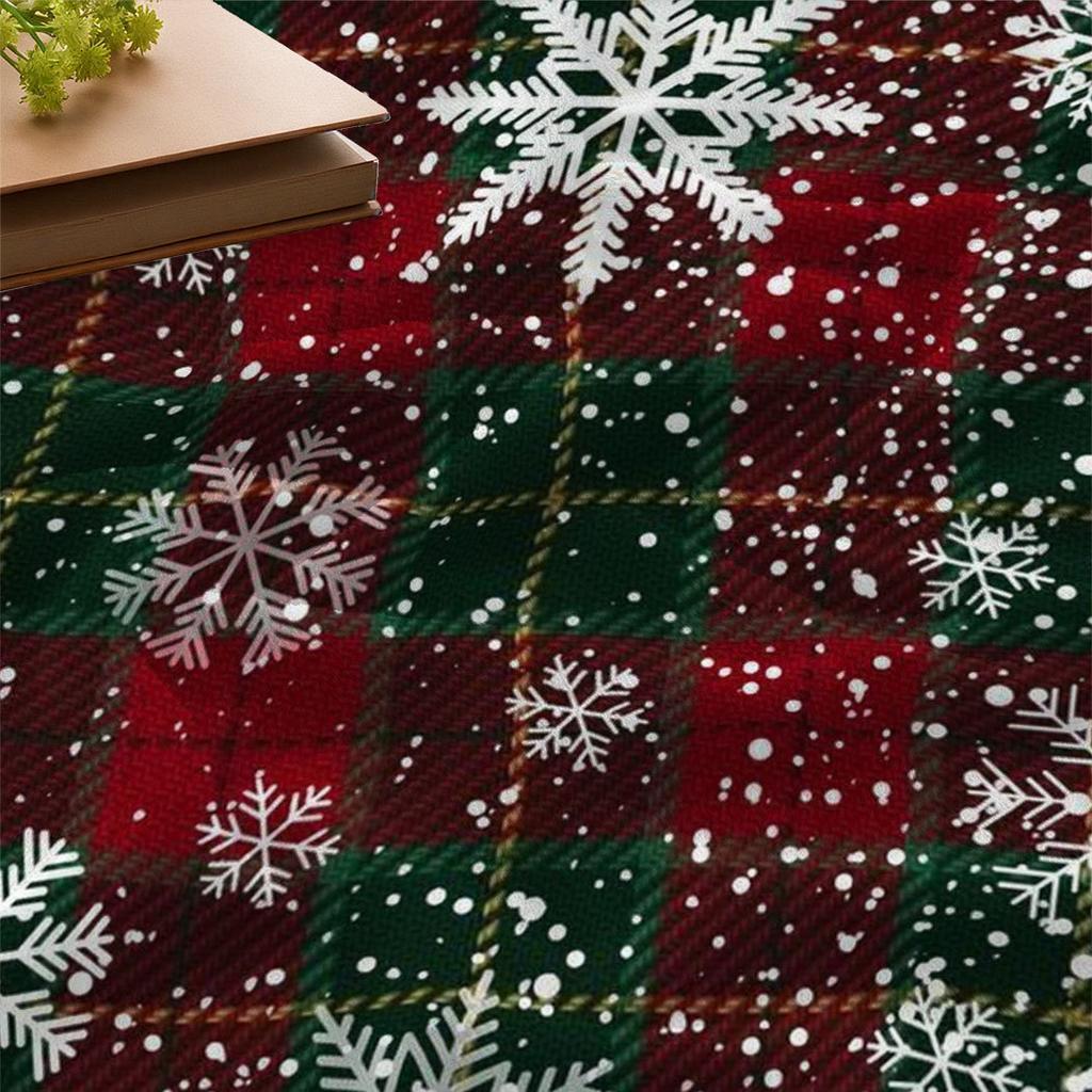 Christmas checkered snowflake Printed Blanket for Sofa Bed Travel Camping Living Room Office Conditioning Blanket