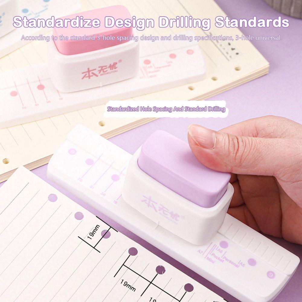 Multicolor Paper Punch Multi-functional Puncher New Mini Hand Hole Puncher School Office Supplies