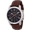 Мужские часы Fossil Grant FS4813 Аналоговые Нержавеющая сталь Коричневый кожаный ремешок