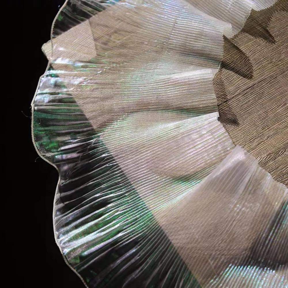 2025 1Yard Gradient Lace Fabric DIY Transparent Pleated Lace Ribbon 15CM Wide Organza Fabric Dress Accessories