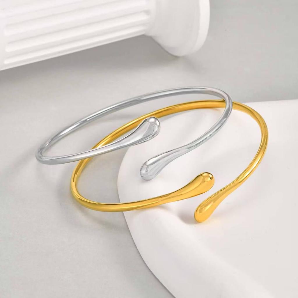 European & American Creative Water Drop Open Bangle