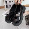 Loafers Women's 2025 Spring and Autumn New Thick-soled One-pedal Black Uniform French Muffin Sole Small Leather Shoes Women's Shoes